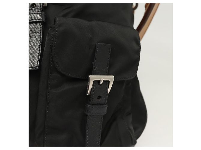 PRADA Borsa a Spalla Nylon Nero Oro Auth 123769 D'oro - vista 19
