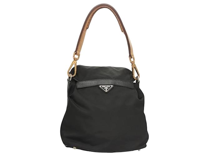 PRADA Borsa a Spalla Nylon Nero Oro Auth 123769 D'oro - vista 2