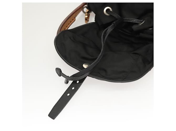 PRADA Borsa a Spalla Nylon Nero Oro Auth 123769 D'oro - vista 20
