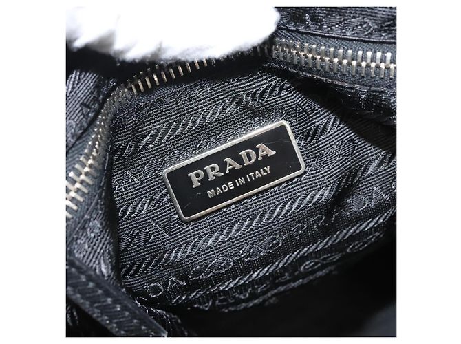 PRADA Borsa a Spalla Nylon Nero Oro Auth 123769 D'oro - vista 23