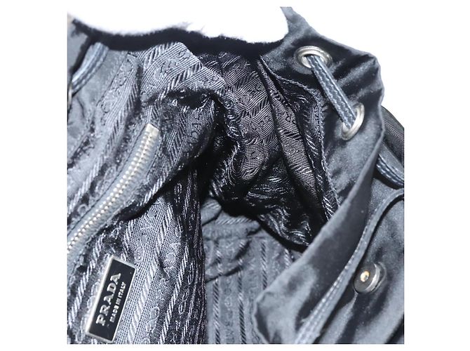 PRADA Borsa a Spalla Nylon Nero Oro Auth 123769 D'oro - vista 24