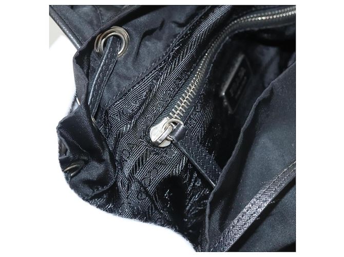 PRADA Borsa a Spalla Nylon Nero Oro Auth 123769 D'oro - vista 27