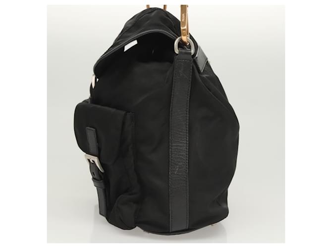 PRADA Borsa a Spalla Nylon Nero Oro Auth 123769 D'oro - vista 3