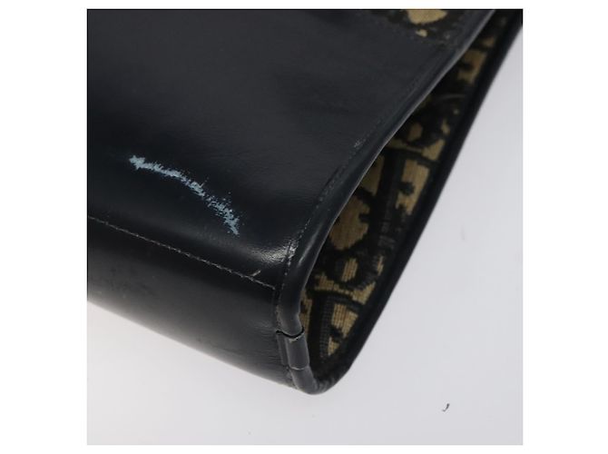 Borsa a mano in tela Trotter Christian Dior blu navy oro Auth MX415 D'oro - vista 10