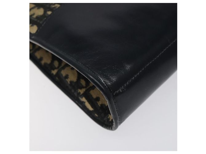 Borsa a mano in tela Trotter Christian Dior blu navy oro Auth MX415 D'oro - vista 11