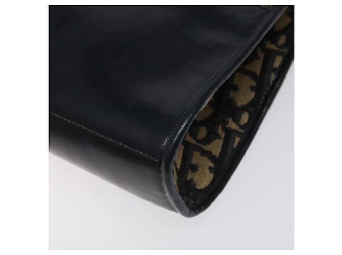 Borsa a mano in tela Trotter Christian Dior blu navy oro Auth MX415 D'oro - vista 12