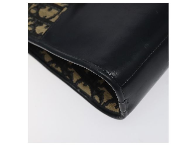 Borsa a mano in tela Trotter Christian Dior blu navy oro Auth MX415 D'oro - vista 13