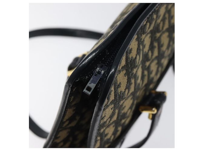 Borsa a mano in tela Trotter Christian Dior blu navy oro Auth MX415 D'oro - vista 14