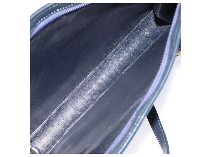 Borsa a mano in tela Trotter Christian Dior blu navy oro Auth MX415 D'oro - vista 16