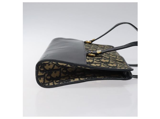 Borsa a mano in tela Trotter Christian Dior blu navy oro Auth MX415 D'oro - vista 4
