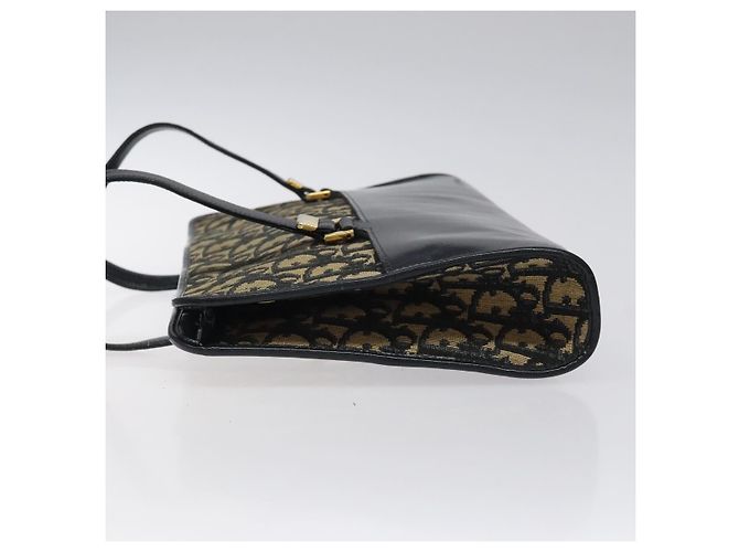 Borsa a mano in tela Trotter Christian Dior blu navy oro Auth MX415 D'oro - vista 5