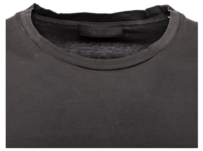 Prada Baumwoll-T-Shirt Anthrazit Grau - Ansicht 3