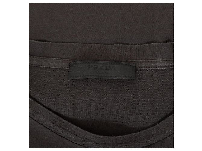 Prada Baumwoll-T-Shirt Anthrazit Grau - Ansicht 9