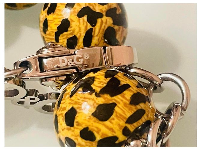 Favolosa parure DOLCE & GABBANA collana e bracciale con boule animalier Cammello - vista 11