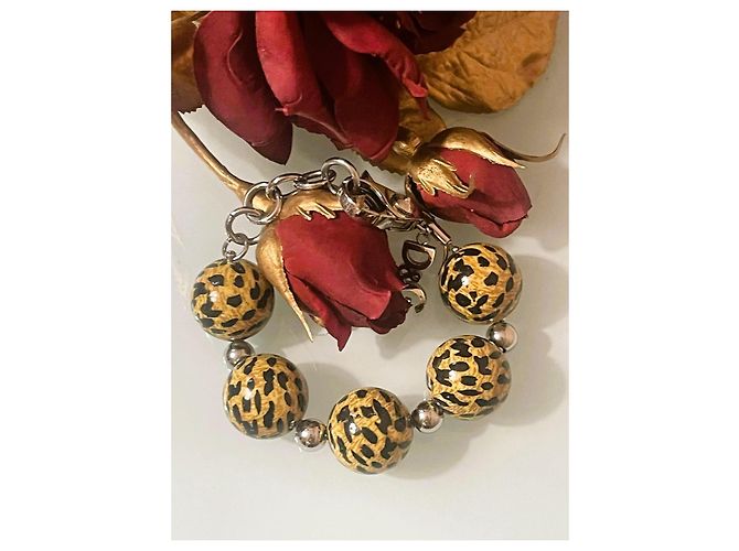 Favolosa parure DOLCE & GABBANA collana e bracciale con boule animalier Cammello - vista 12
