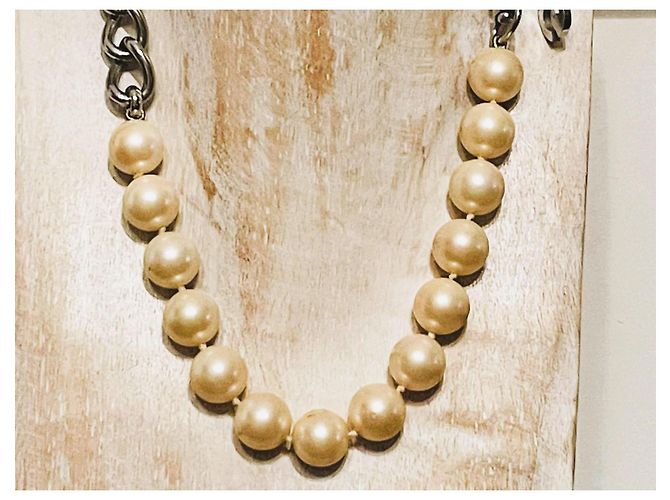 Splendida collana perle acciaio  DOLCE & GABBANA modello DJ0303 Bianco - vista 3