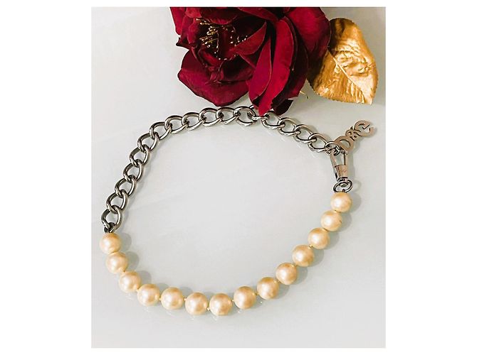 Splendida collana perle acciaio  DOLCE & GABBANA modello DJ0303 Bianco - vista 6