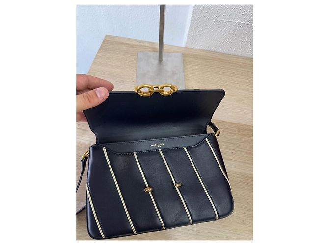 Borsa a tracolla Saint Laurent in pelle blu - vista 10