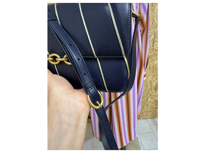 Borsa a tracolla Saint Laurent in pelle blu - vista 12