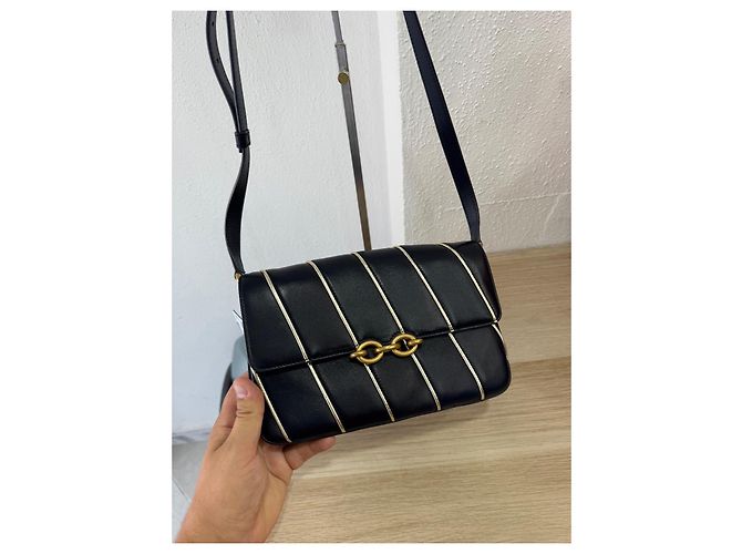 Borsa a tracolla Saint Laurent in pelle blu - vista 5