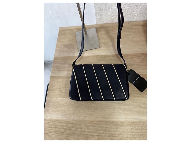 Borsa a tracolla Saint Laurent in pelle blu - vista 8