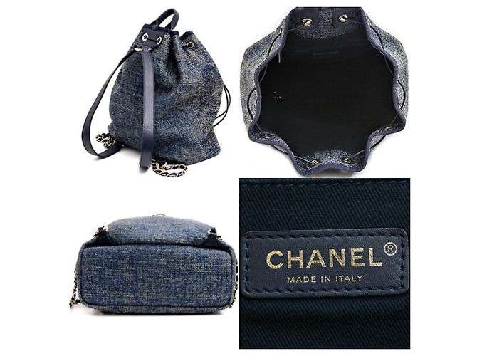 CHANEL Damen Deauville Rucksack Blau Marineblau - Ansicht 2
