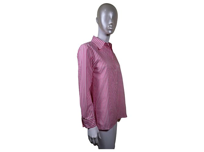 Camicia Balzac Paris in cotone a righe rosa e bianca Bianco - vista 3