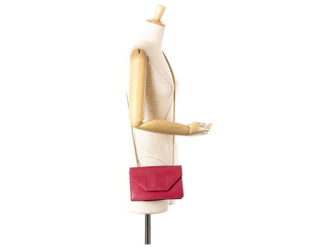Borsa a tracolla Betty piccola in pelle rossa di Saint Laurent Rosso - vista 12