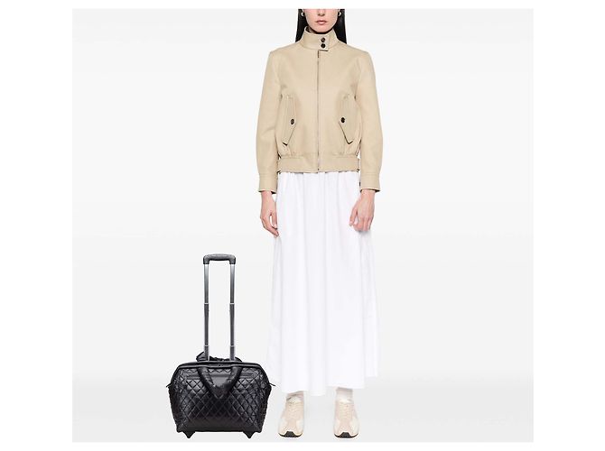 Chanel Trolley Rolling Case in nylon trapuntato nero Coco Cocoon - vista 10