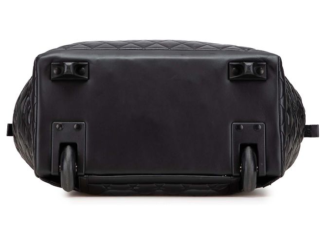 Chanel Trolley Rolling Case in nylon trapuntato nero Coco Cocoon - vista 3