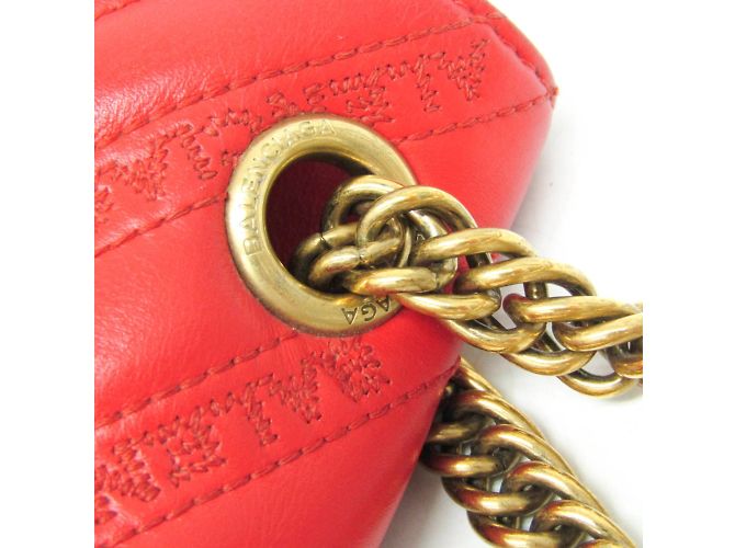 Borsa a spalla in pelle da donna Balenciaga BB Logo 501681 Rosso - vista 13