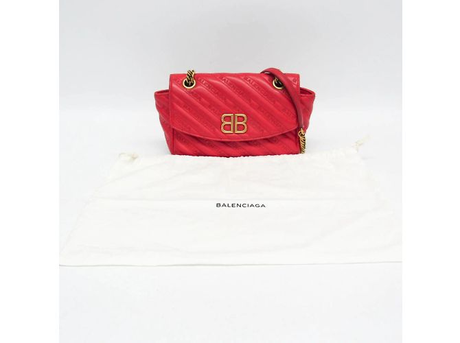 Borsa a spalla in pelle da donna Balenciaga BB Logo 501681 Rosso - vista 2