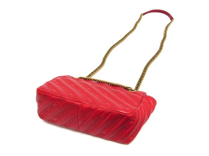 Borsa a spalla in pelle da donna Balenciaga BB Logo 501681 Rosso - vista 3
