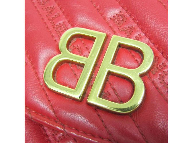Borsa a spalla in pelle da donna Balenciaga BB Logo 501681 Rosso - vista 9
