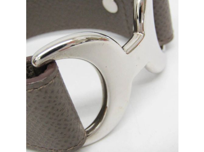 Hermès Bracciale Pavane Hermes in grigio Etoupe e argento Taupe - vista 4
