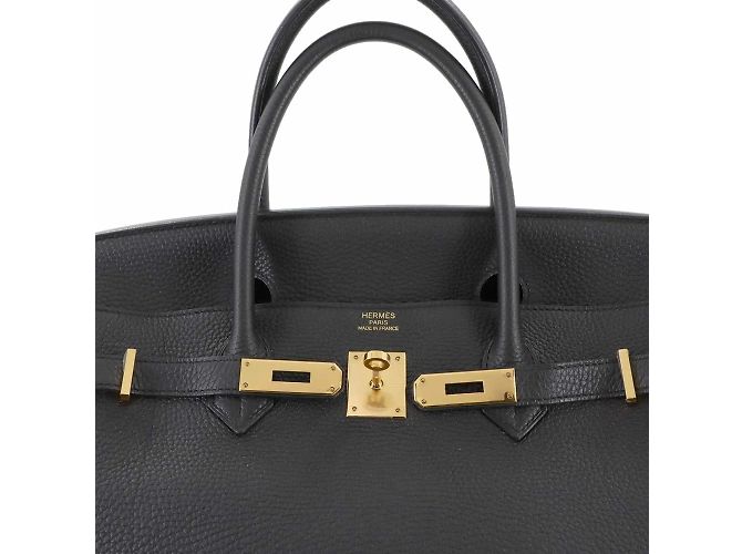 Sac Hermès Birkin 40 en cuir Togo noir - vue 8