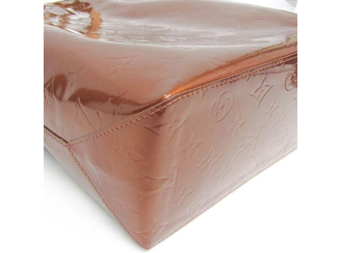 Borsa Louis Vuitton Monogram Vernis Reade MM Bronzo - vista 7
