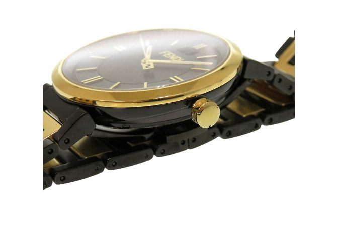 Fendi Forever SS Schwarz Gold Quarz Uhr - Ansicht 6