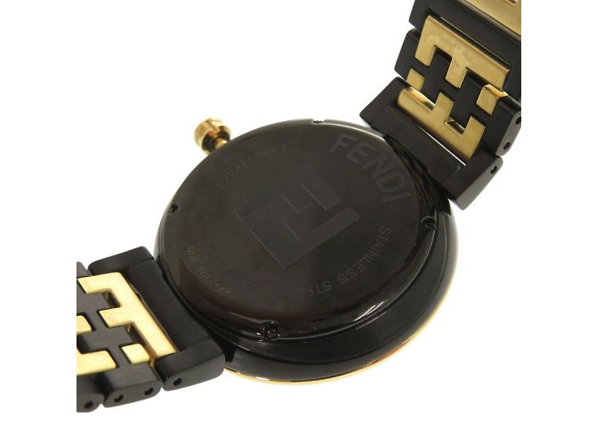 Fendi Forever SS Schwarz Gold Quarz Uhr - Ansicht 8