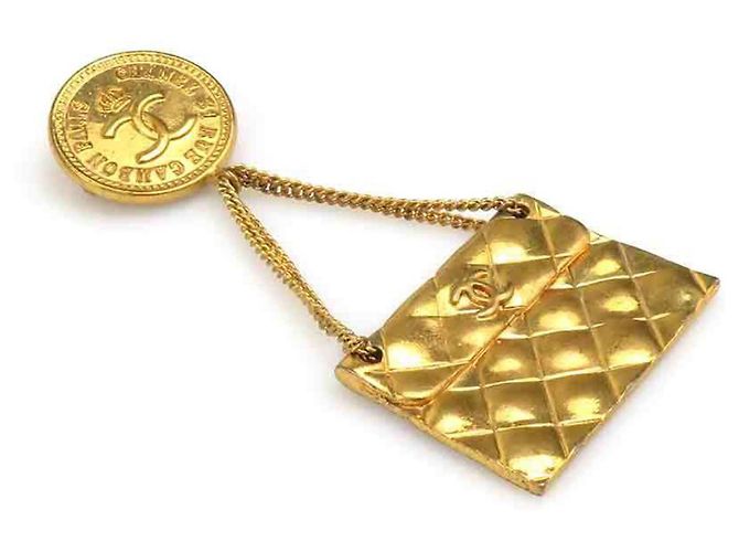 Spilla in metallo dorato Chanel D'oro - vista 2