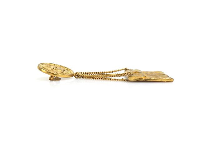 Spilla in metallo dorato Chanel D'oro - vista 3