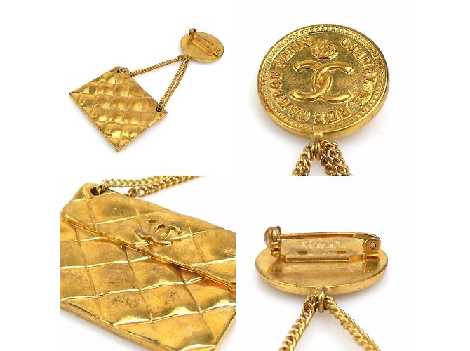 Spilla in metallo dorato Chanel D'oro - vista 4