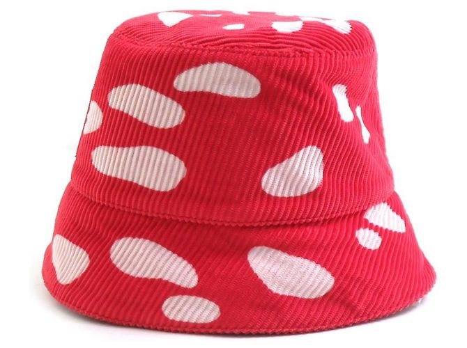 Cappello bucket in corduroy rosso e bianco Loewe - vista 2