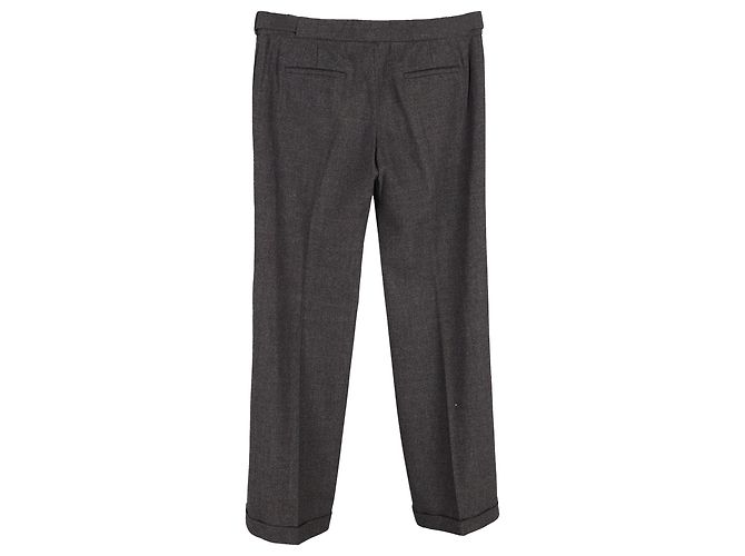 Pantalones rectos Chloé en lana gris - vista 2