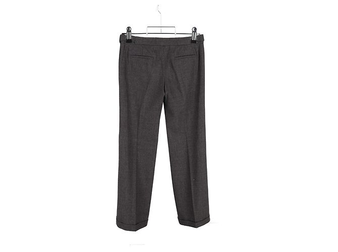 Pantalones rectos Chloé en lana gris - vista 5