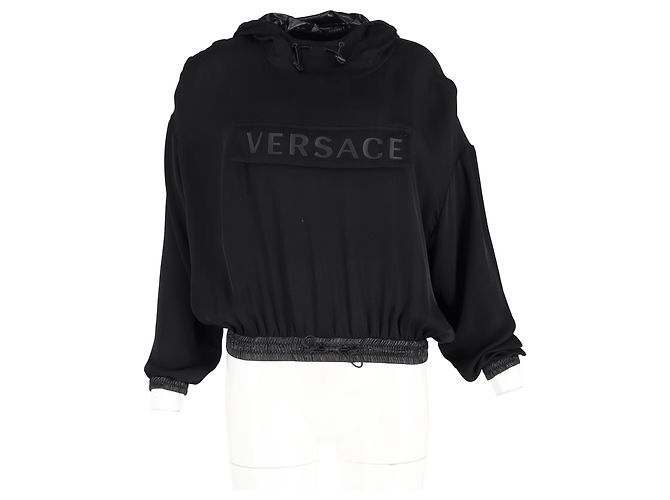 Versace Sportswear Hoodie aus schwarzer Seide - Ansicht 4