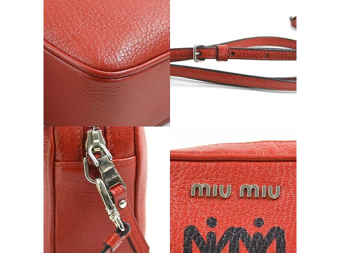 Borsa a spalla in pelle rossa Miu Miu Rosso - vista 4