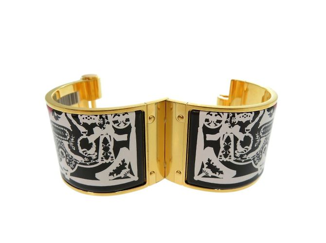 Hermès Bracciale in smalto Hermes GM D'oro - vista 4