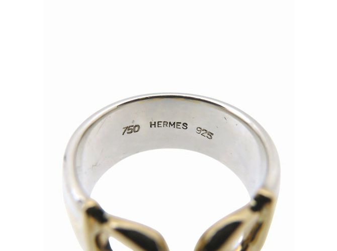 Ring Hermès Anillo de diamante en oro amarillo de 18K y plata Hermes Dorado - vista 6