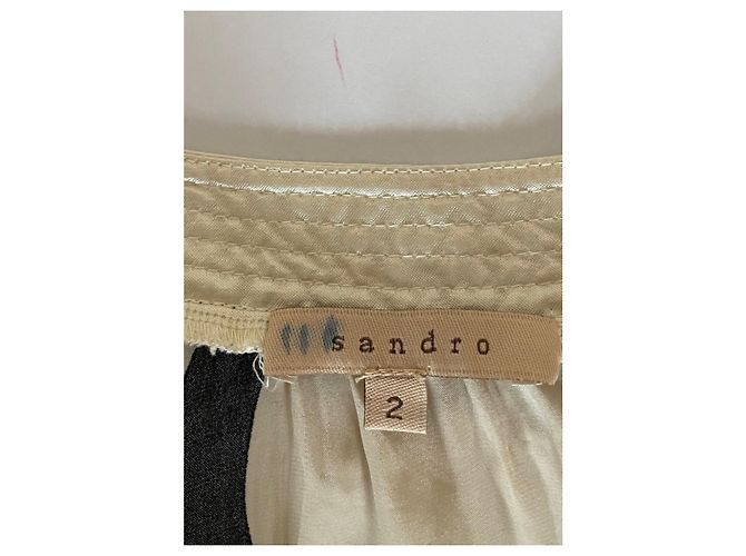 Sandro Seidenkleid mit geometrischem Muster Grau - Ansicht 6